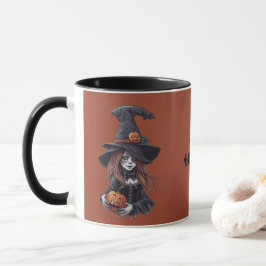 Taza Halloween-Hexe mit Kürbis - 