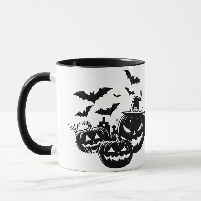 Taza Halloween in black and white (Izquierda)
