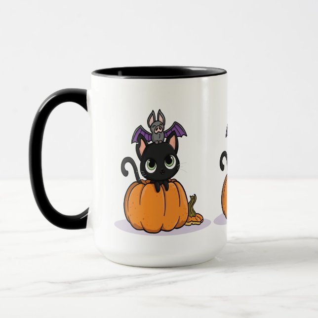 Taza Halloween lindo gato (Izquierda)