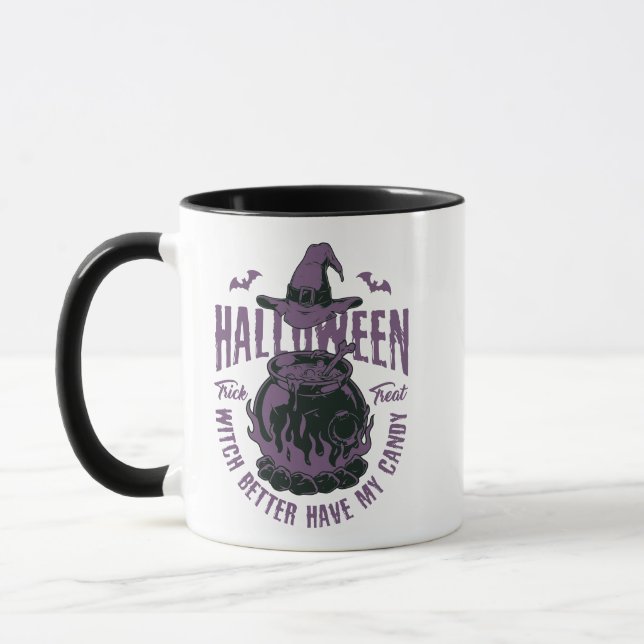 Taza Halloween - "Mejor Que La Bruja Tenga Mi Vela" (Izquierda)