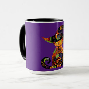 Taza Halloween/místico/gato/otoño 