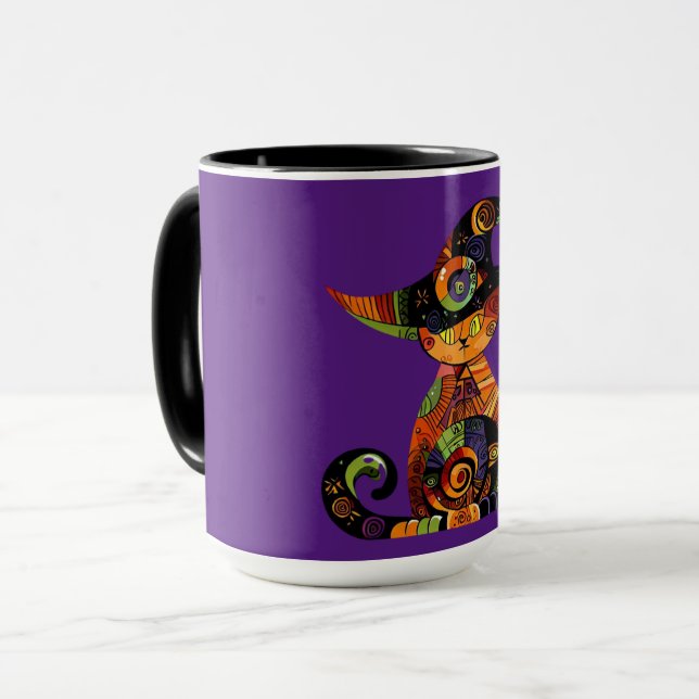 Taza Halloween/místico/gato/otoño  (Anverso izquierdo)