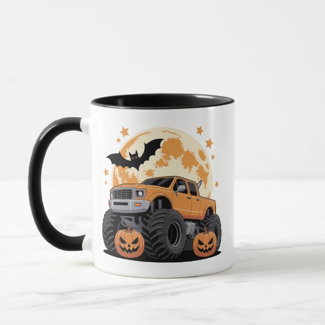 Taza Halloween Monster Truck Jack-o'-Lanterns and Bat (Izquierda)