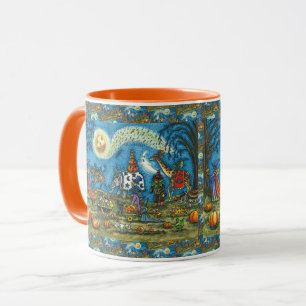 Taza HALLOWEEN PARADE Witch Giraffe Bear Zebra Skellis