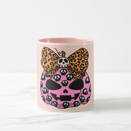 Taza Halloween, Patrón de Calavera, Cara de Calabaza, M