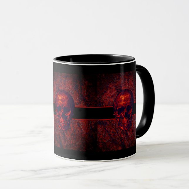 Taza Halloween Red and Black Skull Mug (Anverso derecho)