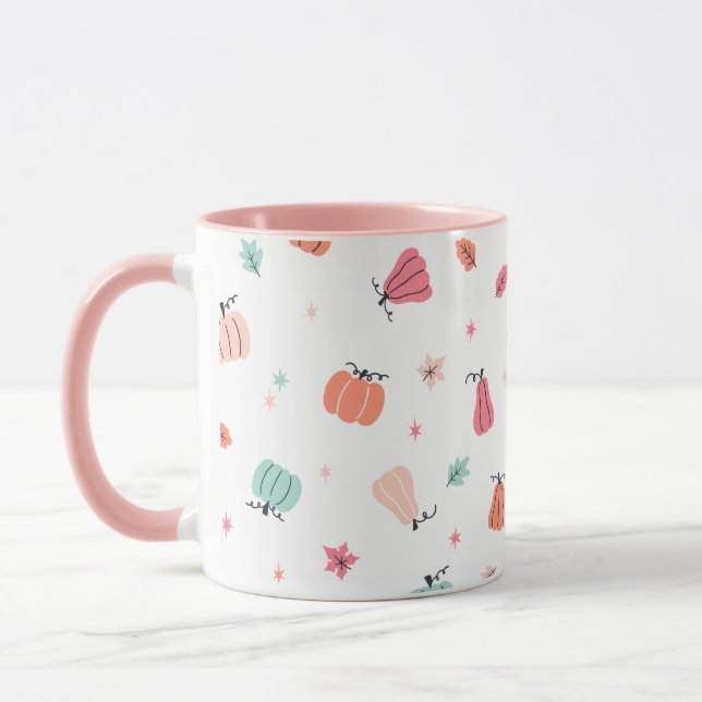 Taza Halloween rosa lindo calabazas café tazón (Izquierda)