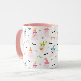 Taza Halloween rosado espantoso café fantasma mug