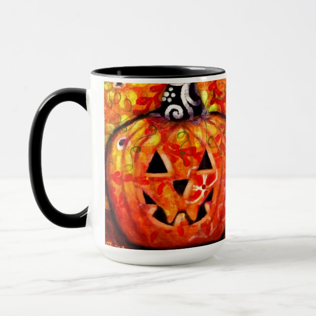 Taza Halloween sensacional Jack O Lantern Naranja de Fl (Izquierda)