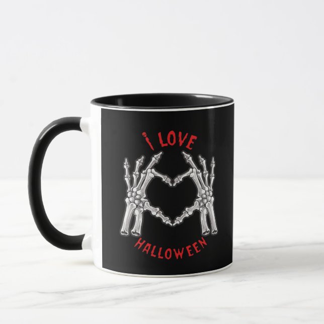 Taza Halloween Skeletal Manos Manos Divertidas divertid (Izquierda)
