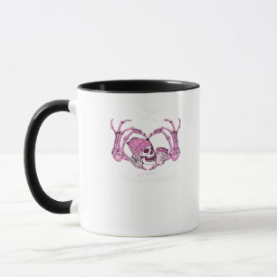 Taza Halloween Skull Heart Hands Skeleton Beanie Design