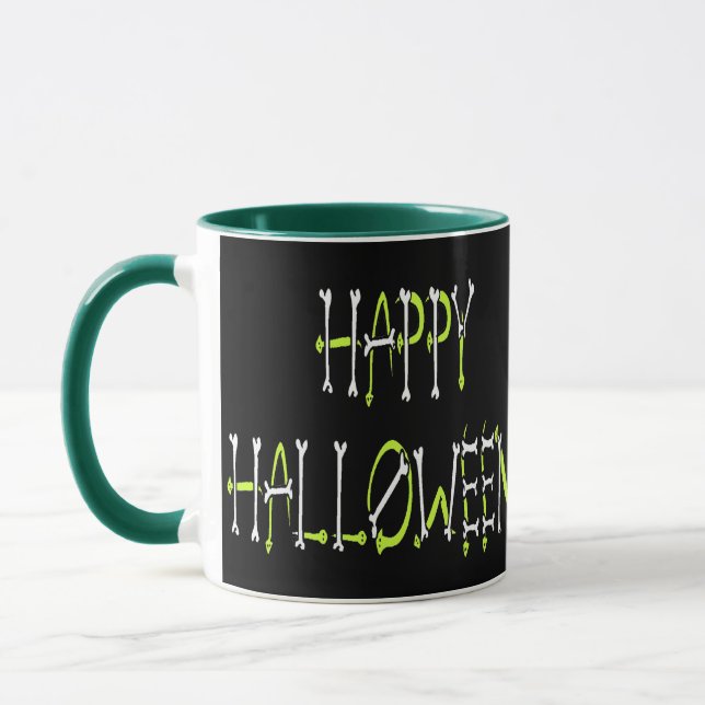 Taza Halloween Snakes and Bones Text (Izquierda)