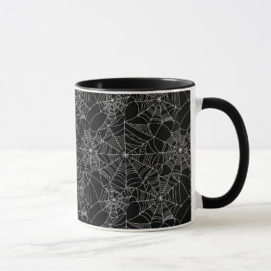 Taza Halloween Spooky Spider Web Black White
