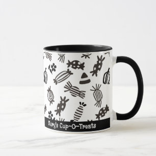 Taza Halloween Truco o Trato Negro y Blanco