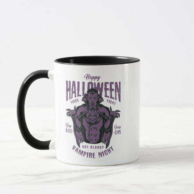 Taza Halloween Vampiro Noche Mug - Gótico Spooky (Izquierda)