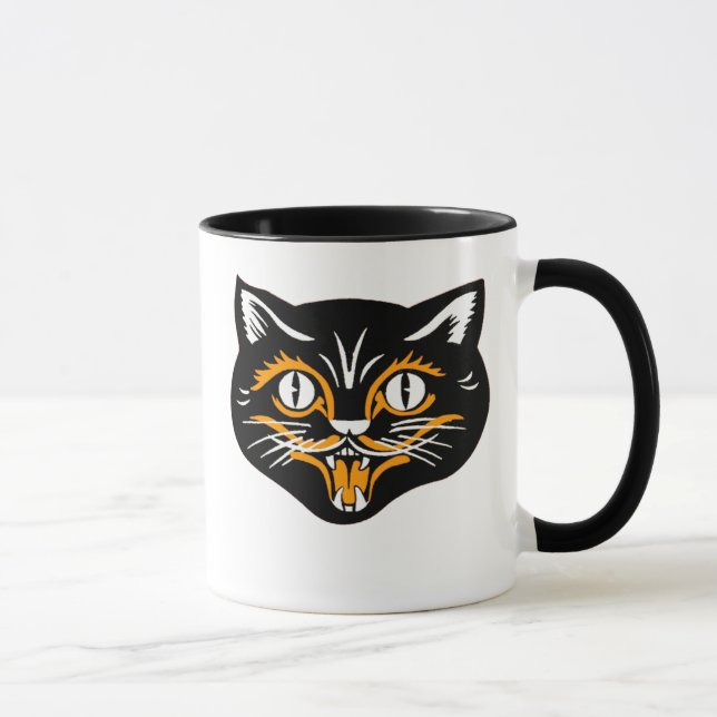 Taza Halloween Vintage Cat face (Derecha)