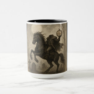 Taza Halloween vintage/gótico de jinetes sin cabeza/oto