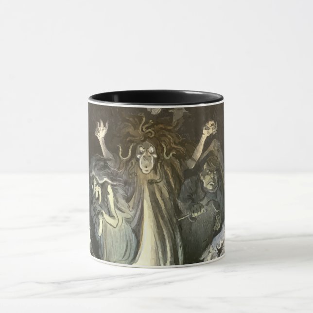 Taza Halloween vintage, violinista del esqueleto y fant (Centro)