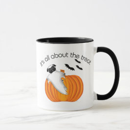 Taza Halloween Volando Fantasma Gracioso Diciendo Calab