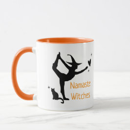 Taza Halloween Witch Namaste bruja a Naranja negro Funn