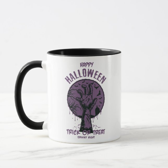 Taza Halloween Zombie Hand Mug - Trick or Treoky (Izquierda)