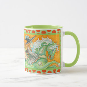 Taza HALLOWS EVCH WITCH AND HORSE COMBO MUG Green Naran