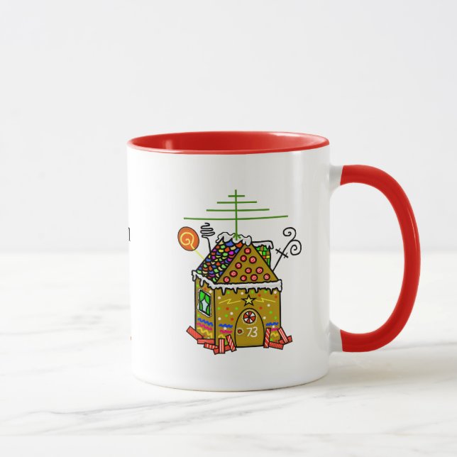 Taza Ham Radio Gingerbread House Navidades Mug (Derecha)