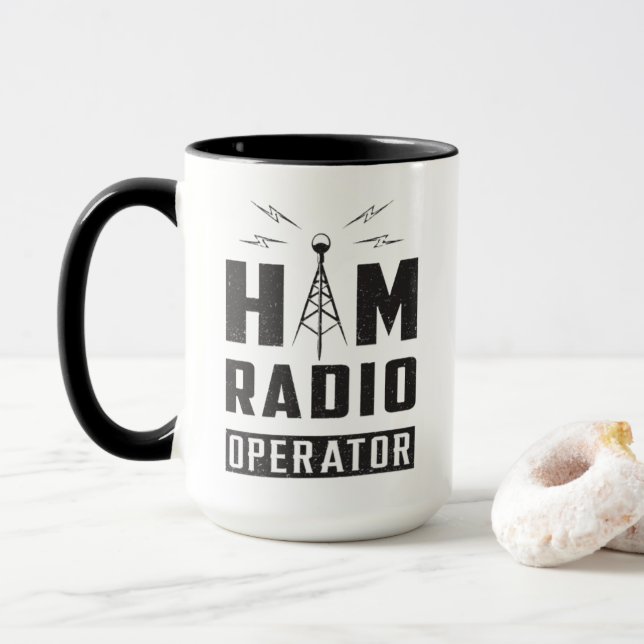 Taza Ham Radio Operator Mug (Con donut)