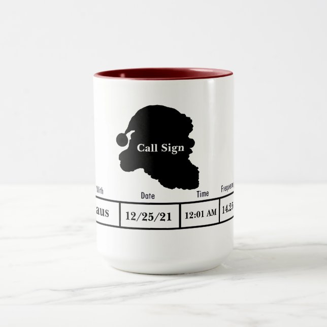 Taza Ham Radio QSL Card Santa Mug (Centro)