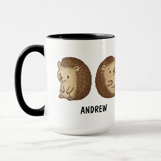 Taza Hand Drawn Hedgehog Custom Cute (Izquierda)