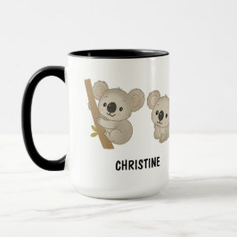 Taza Hand Drawn Koala Bear Custom Cute