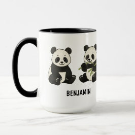 Taza Hand Drawn Panda Bear Custom Cute