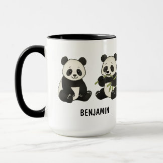 Taza Hand Drawn Panda Bear Custom Cute