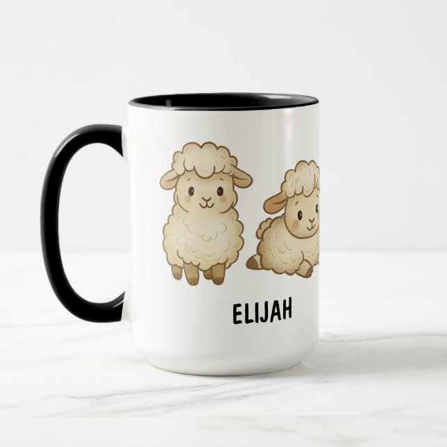 Taza Hand Drawn Sheep Custom Cute (Izquierda)