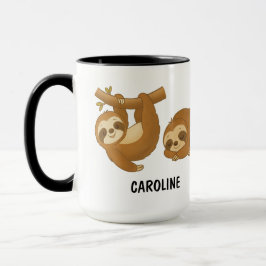 Taza Hand Drawn Sloth Custom Cute