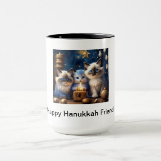 Taza Hanukkah Café Mug con gatos de Ragdoll