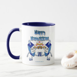 Taza Hanukkah Dancing Dreides y Jelly Doughnut