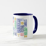 Taza Hanukkah Palabras del café festivo Mug<br><div class="desc">Puede encontrar elementos de coordinación adicionales en nuestra colección "Hanukkah Words Holiday".</div>