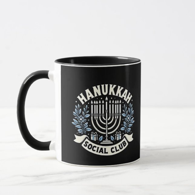 Taza Hanukkah Social Club Funny Jewish Hanukkah (Izquierda)