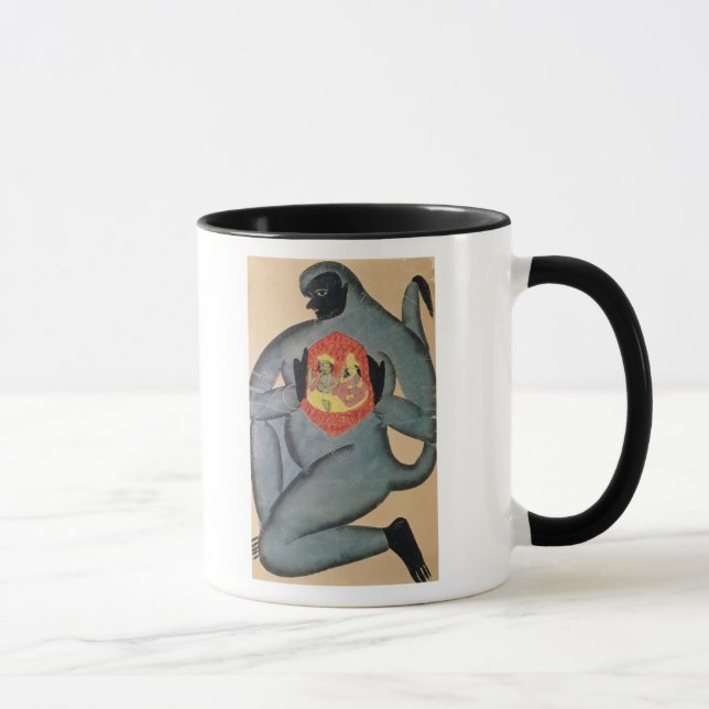 Taza Hanuman que revela Rama y Sita (Derecha)