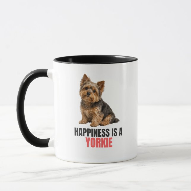 Taza Happiness Is a Yorkie Mug – Yorkshire Terrier (Izquierda)