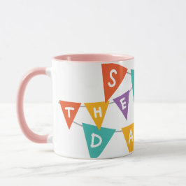 Taza "Happy Birthday" Colorful Bunting Pink Two-Tone