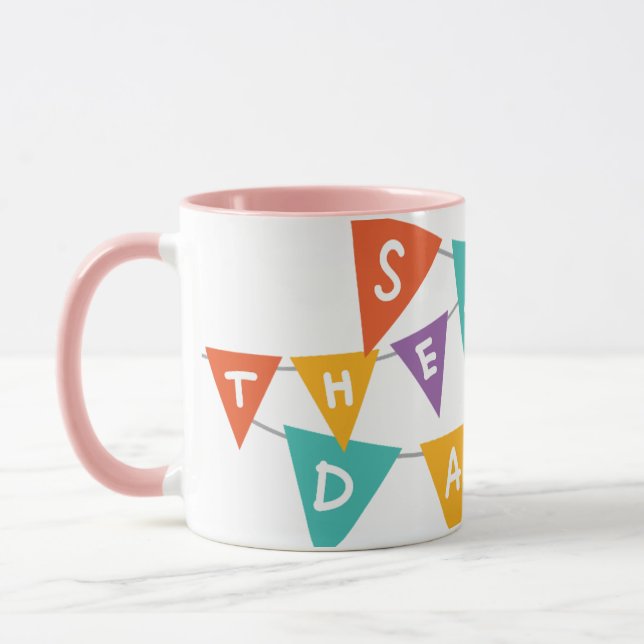 Taza "Happy Birthday" Colorful Bunting Pink Two-Tone (Izquierda)