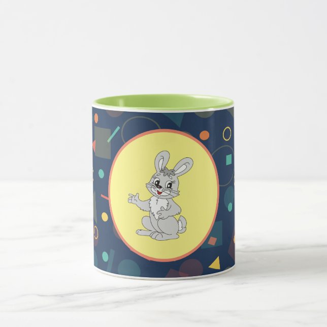 Taza Happy Bunny Pastel Mug - Cute Rabbit Ceramic (Centro)