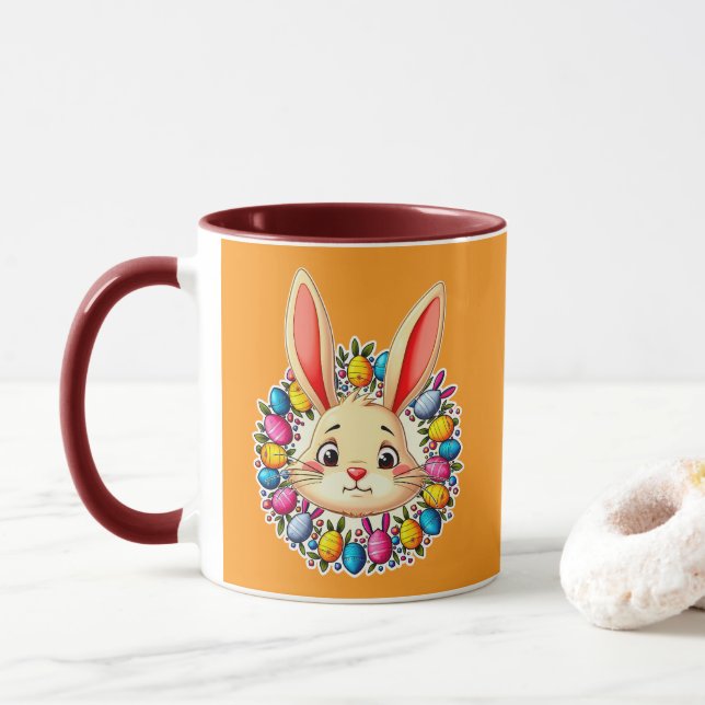 Taza Happy Easter Bunny – Colorful Spring Art caneca (Con donut)