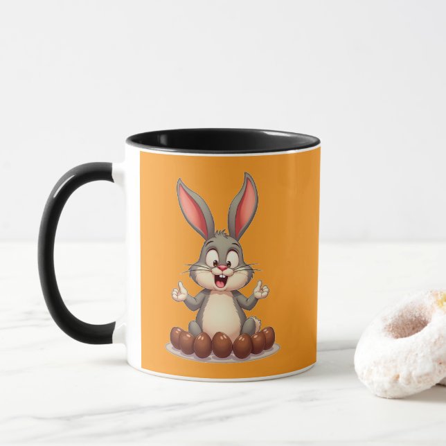 Taza Happy Easter Bunny – Cute Rabbit with caneca (Con donut)
