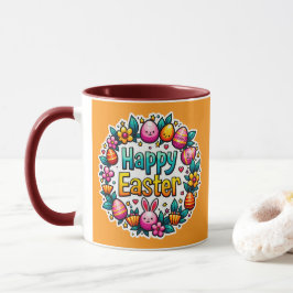 Taza Happy Easter – Cute Bunny Lettering caneca