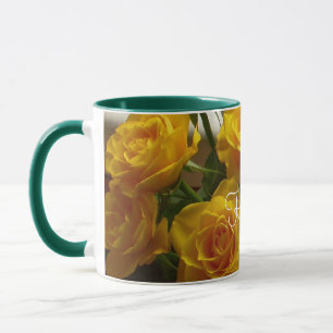 Taza Happy Easter Yellow Rose Mug - Personalizable