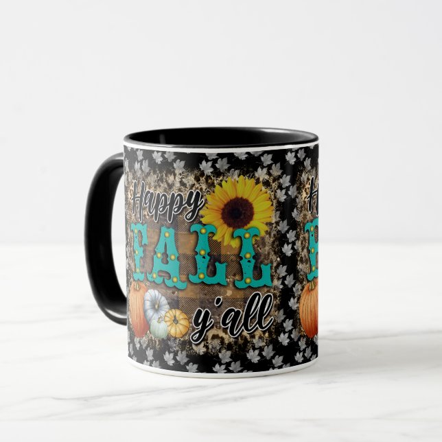 Taza Happy Fall Pumpkin Flower Elegant (Anverso izquierdo)
