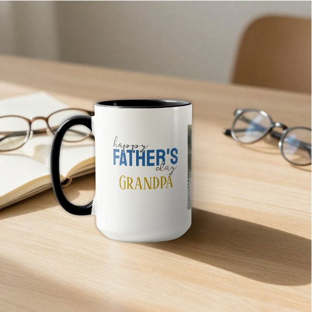 Taza Happy Father’s Day Grandpa We Love You Blue Photo (Subido por el creador)